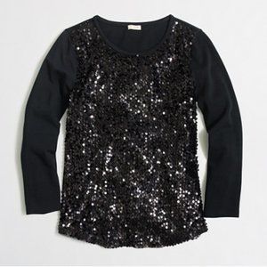 J. Crew Sequin Front Long Sleeve Top